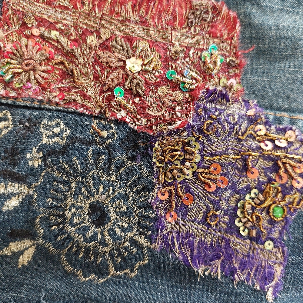 Chico's Patchwork Embroidered Jean Jacket - image 5